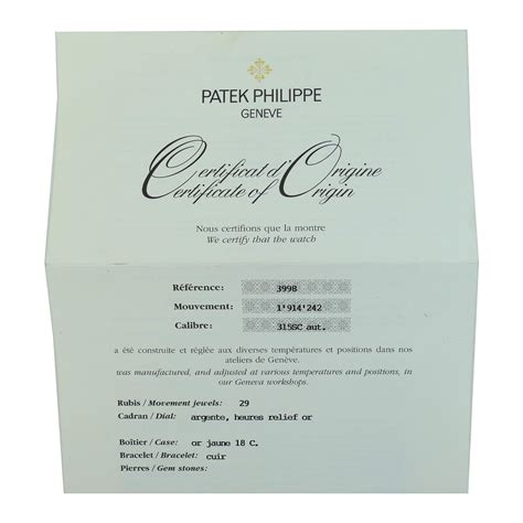 patek philippe serial number list|patek philippe certificate of origin.